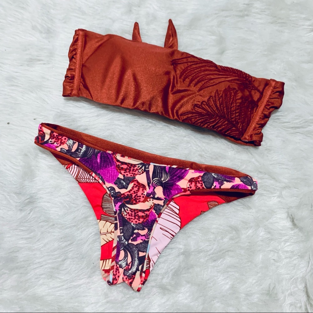 SOLD New Maaji Lurex Reversible Bandeau Bikini Set - Picture 6 of 9